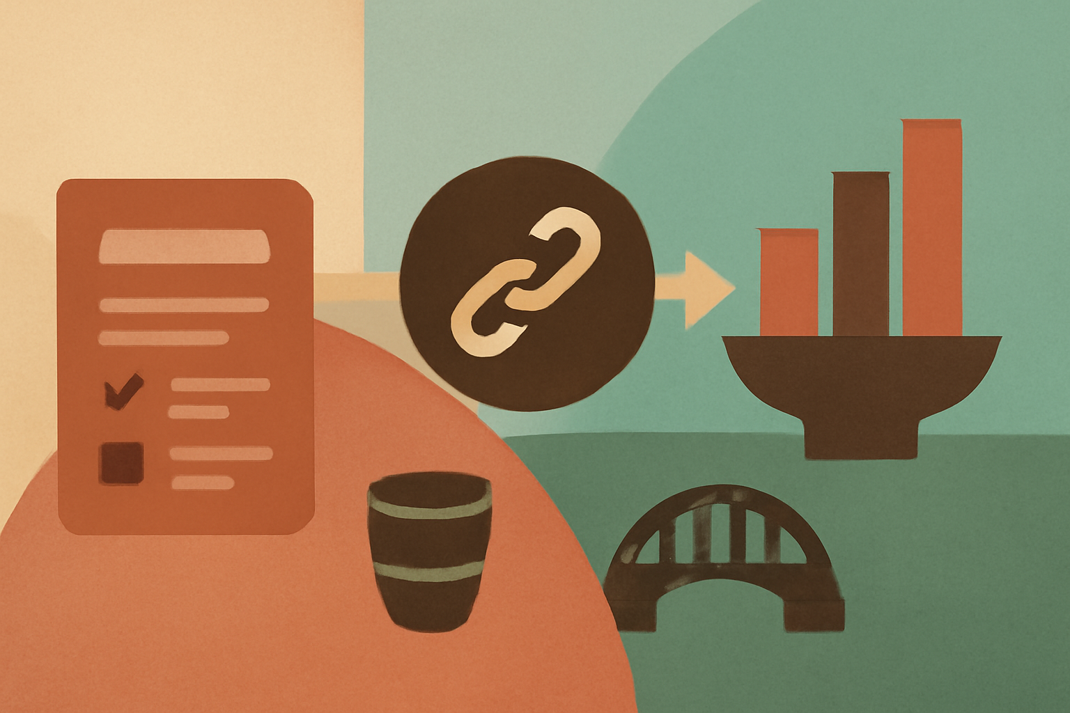 An abstract illustration to accompany a software project called “surveys.free”. The project: Build a survey, share a ...