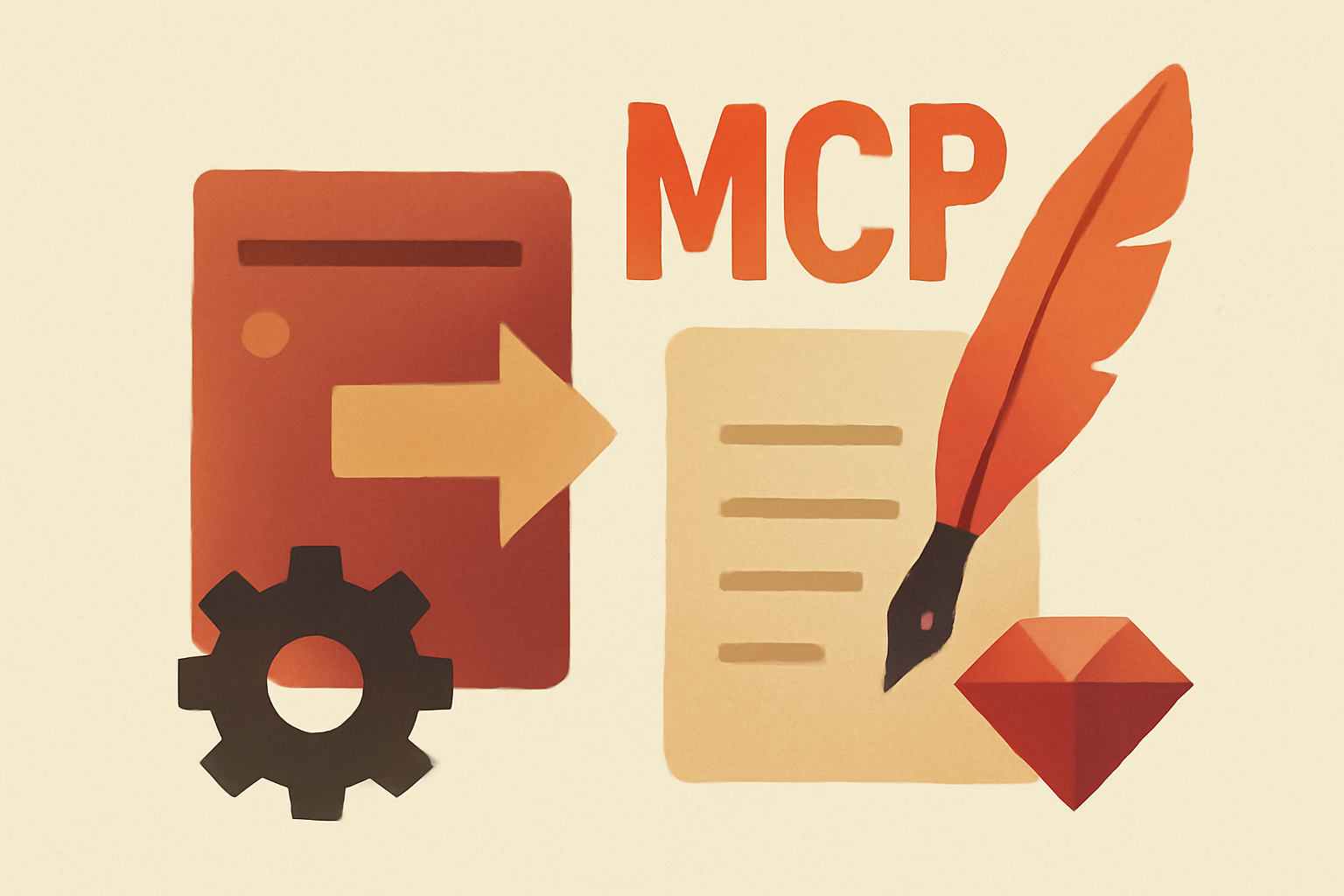 An abstract illustration to accompany an article titled “Running my site through an MCP server”. The article covers: ...